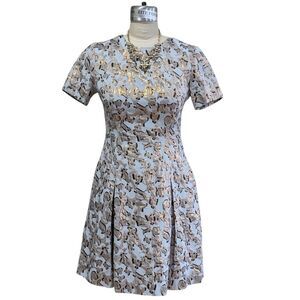 Vince Camuto Metallic Print Dress With Pockets Sz 6